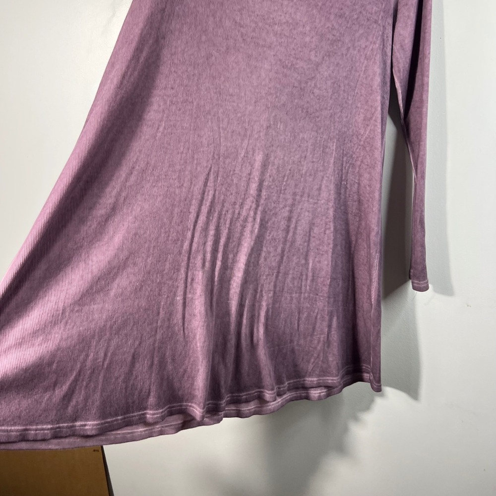 Womens Easel Ribbed Swing Dress Laced Back Neck Purple L Cotton Polyester‎ - Picture 3 of 10